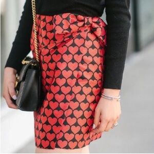 J. Crew Red Heart Mini Skirt